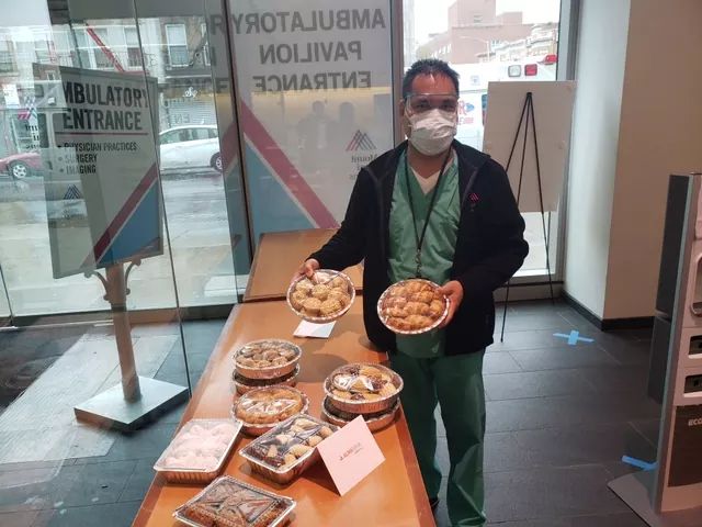 Man next to pastries