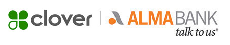 First Data and ALMA Bank logos